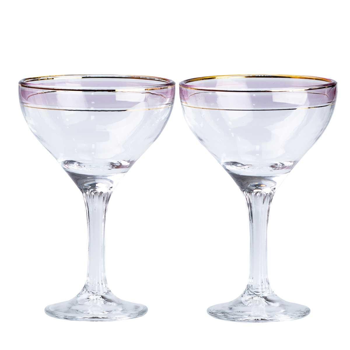 Набор бокалов для коктейлей 2шт. по 290 мл Розовый (HP546)