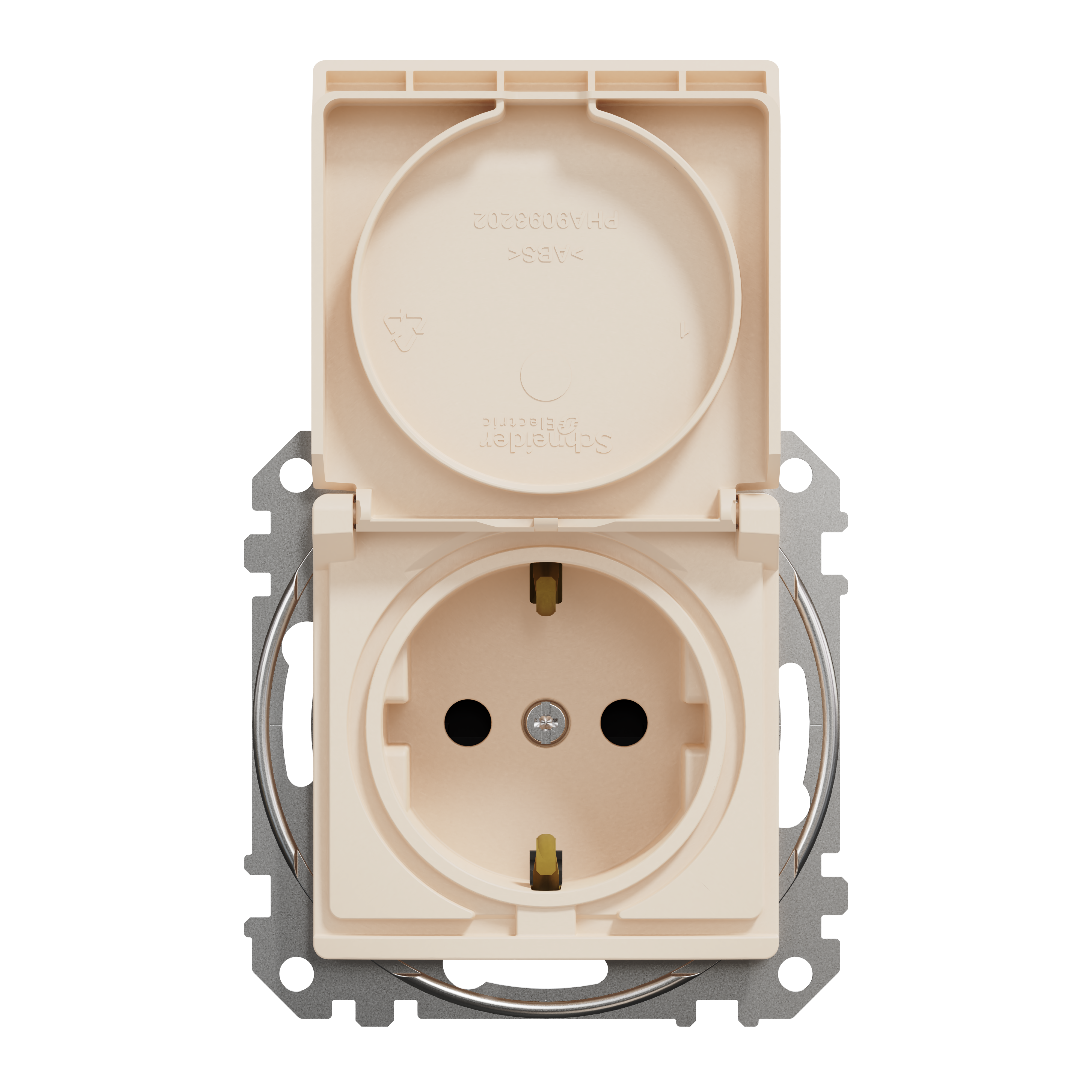 Розетка Schneider Electric Sedna Design с крышкой/заземлением/защитными шторками Бежевый (SDD112024)