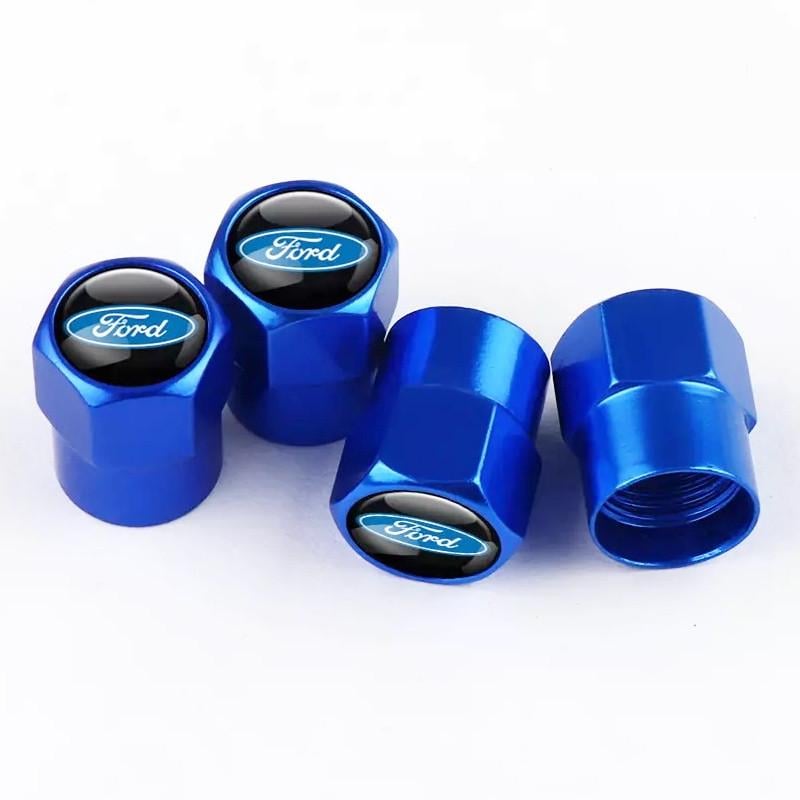 Набор колпачков на ниппель SUNROZ Caps для автомобиля Ford Short 4 шт. Blue (A67394) Набор колпачков на ниппель SUNROZ Caps для автомобиля Ford Short 4 шт. Blue (A67394)