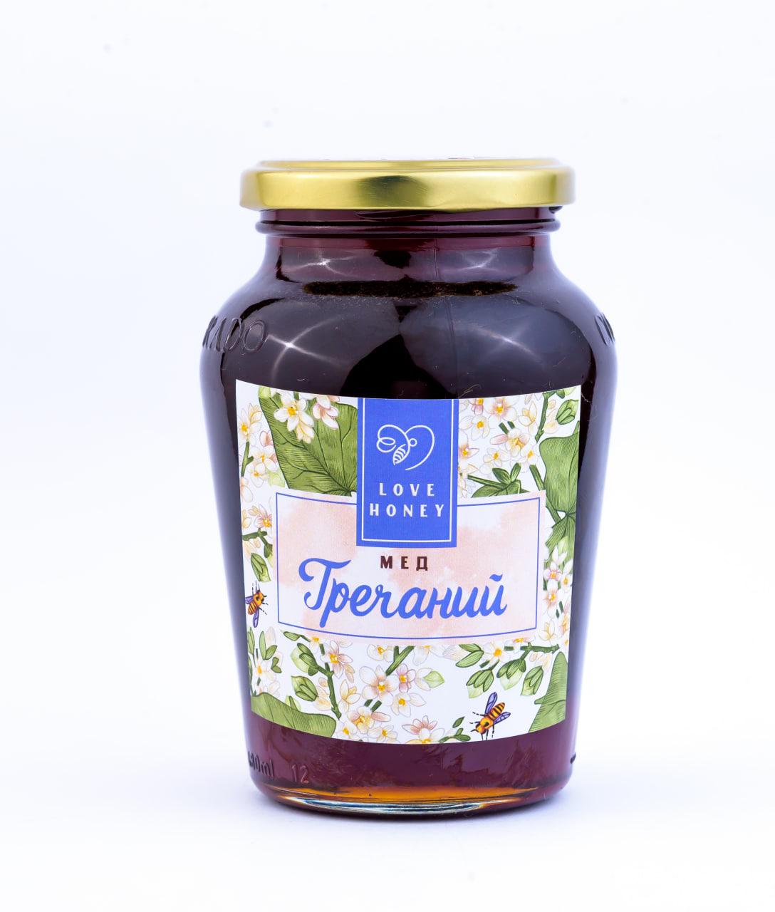 Мед гречаний LOVE HONEY натуральний без цукру 680 г