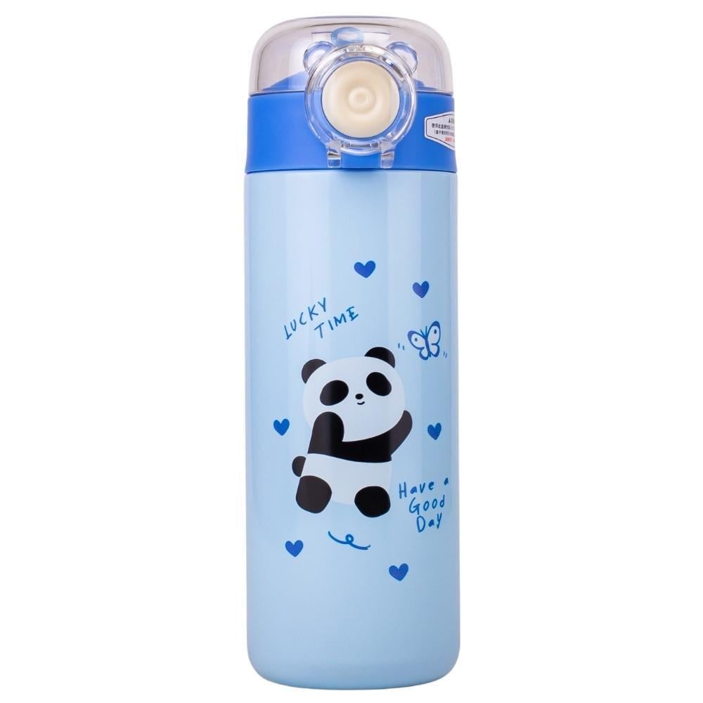 Термос детский Elisey 500 мл с трубочкой "Lucky panda" голубой (9185-012)