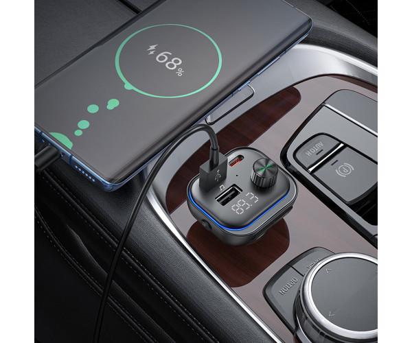 Модулятор FM Borofone BC54 QC3.0 PD30W car wireless Black - фото 3 Модулятор FM Borofone BC54 QC3.0 PD30W car wireless Black - фото 3