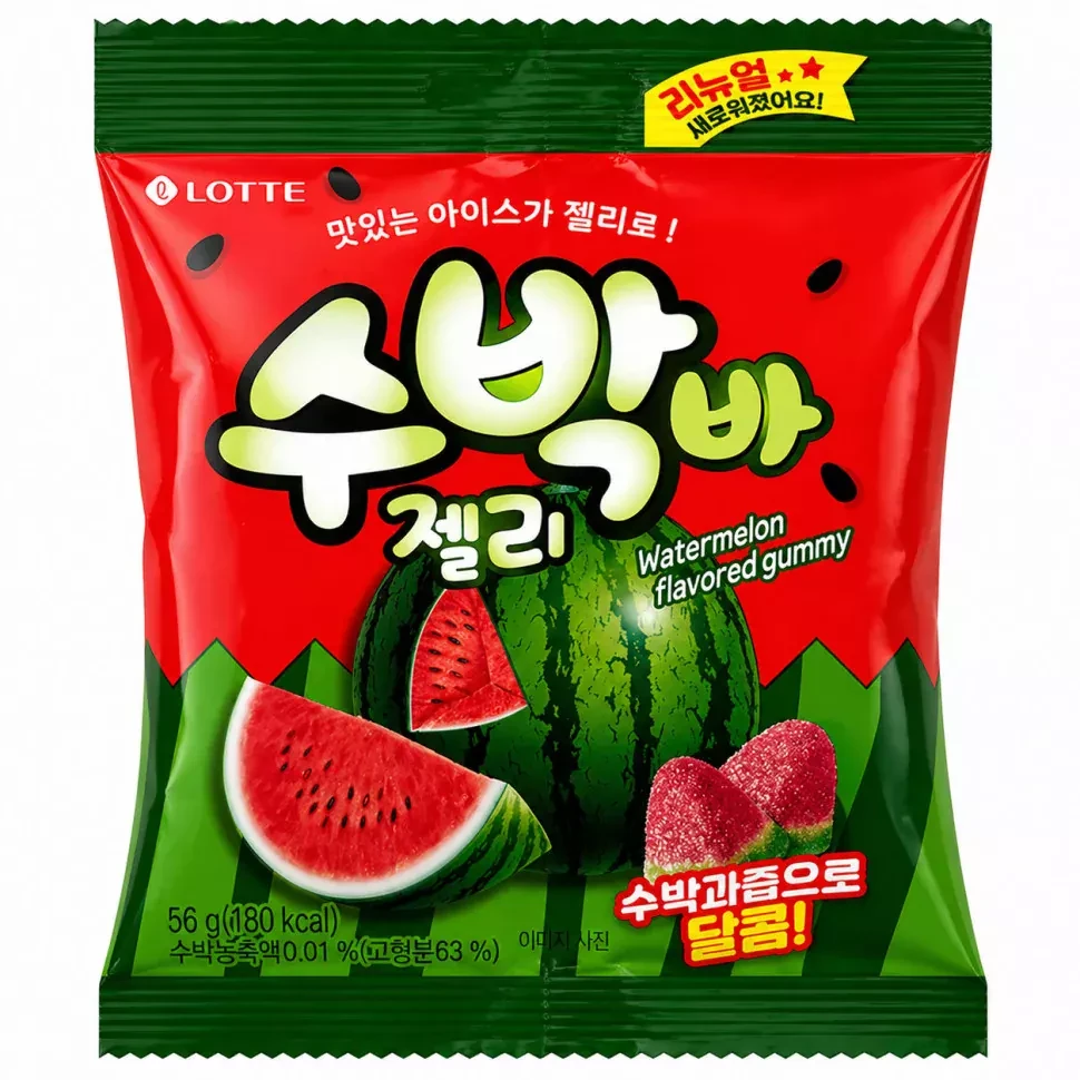 Конфеты желейные Lotte Jellycious со вкусом арбуза 56 г (2633967514)