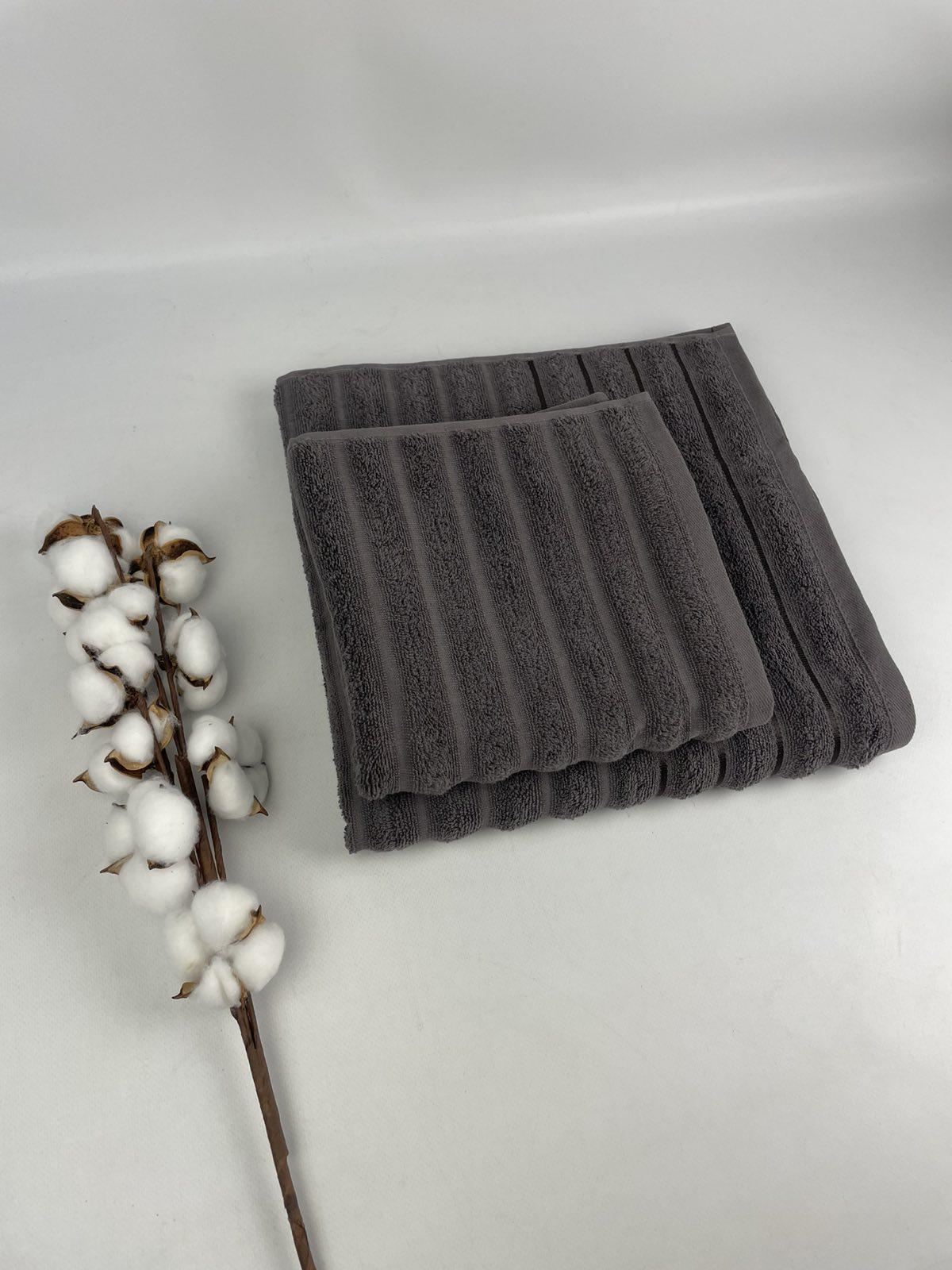 Набор полотенец Philippus Cross Cotton Barbaros А142 2 шт. в фирменой коробке Антрацит (CN37430)