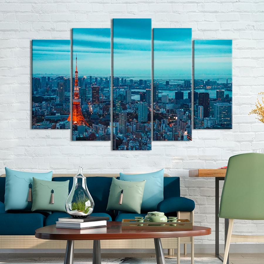 Картина город Сияющая Телевизионная башня Токио 187x119 см (A737-5)