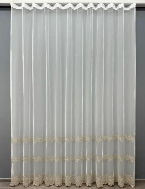 Тюль грек сетка Молочный/Бежевый (1473т) Тюль грек сетка Молочный/Бежевый (1473т)