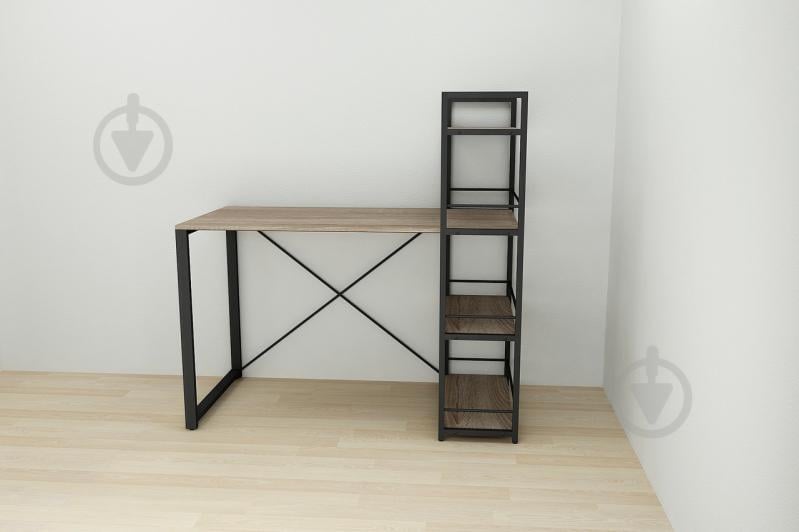 Письменный стол Ferrum-decor c этажеркой 75x120x60 см Дуб Сонома + черный (XK00185)