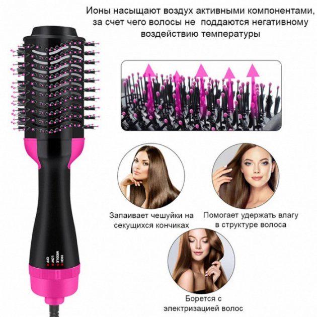 Фен щетка для укладки волос One Step Hair Dryer and Styler керамическая 3в1 - фото 6