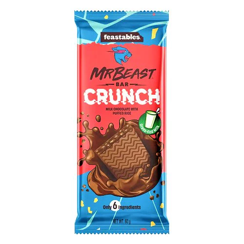 Шоколад Feastables MrBeast Milk Chocolate Crunch Bar 60 г (favgvsdfbvfsv)