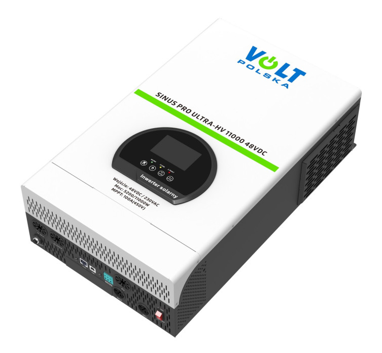 Инвертор для солнечных батарей Volt Polska ULTRA-HV 11000 48/230V 5200/11000W и 100A MPPT 450V автономный с дисплеем (leo-140326)