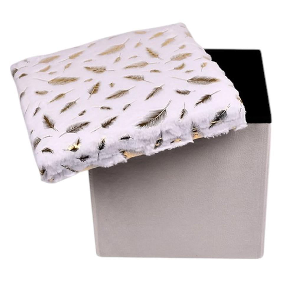 Тумба-пуф с крышкой Plush с мягким сиденьем 35х35х35 см Белый (R33442)