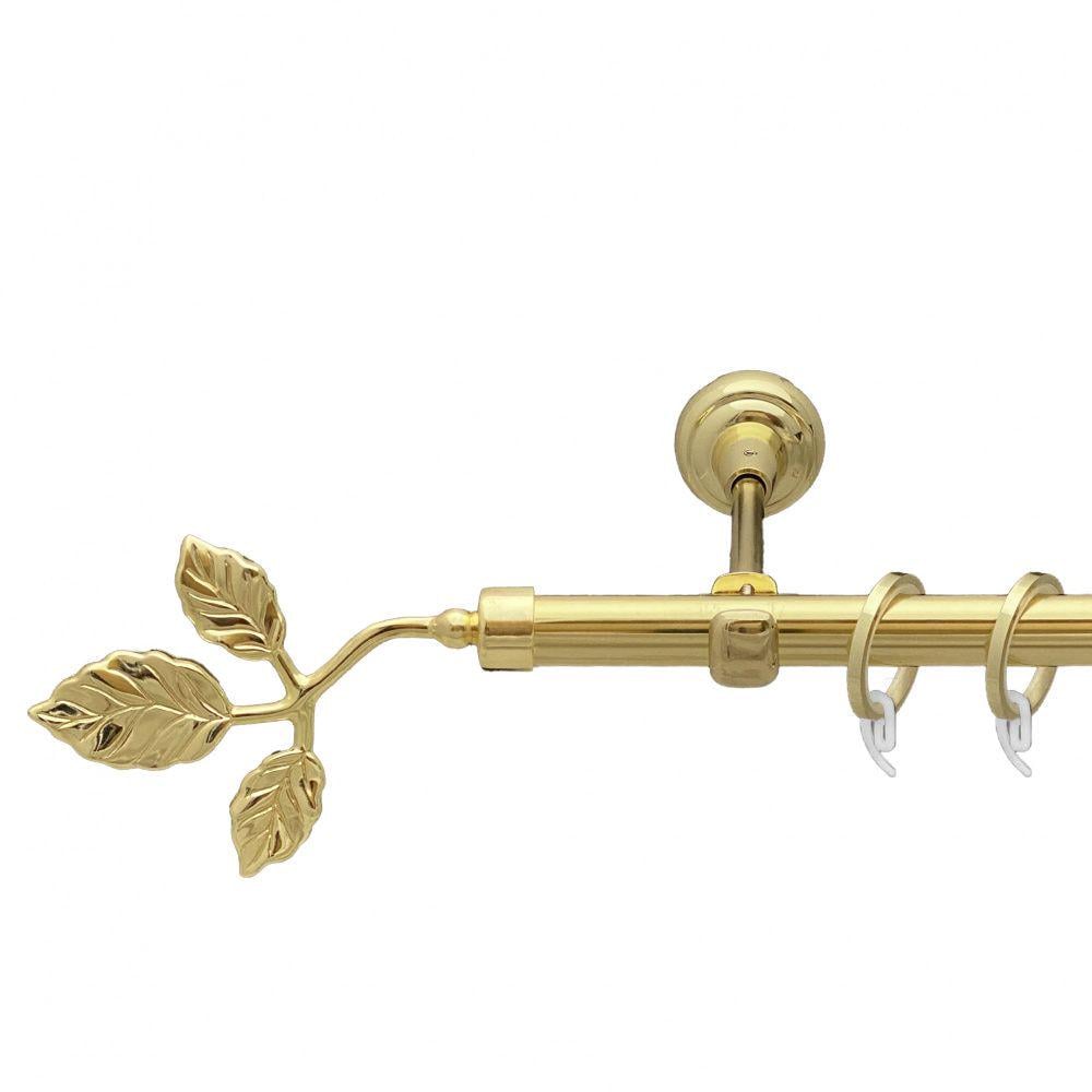 Карниз Orvit Тоскана металевий однорядний відкритий гладка труба кільце фасонне металеве 19 мм 160 см Золото (00-00009274)