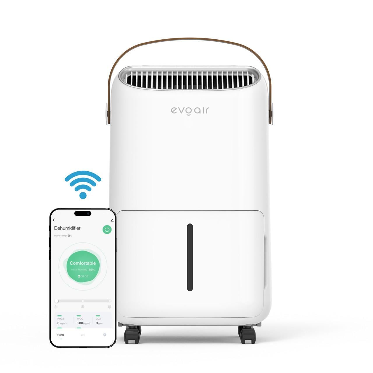 Осушувач повітря EvoAir NovaDry 12 Smart 12 л/24 год датчик вологості/іонізація/УФ-лампа/сушіння одягу резервуар 2,5 л (2662799598)