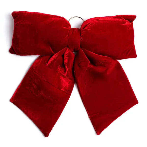 Бант новорічний оксамитовий на ялинку 45х50 см Бордовий