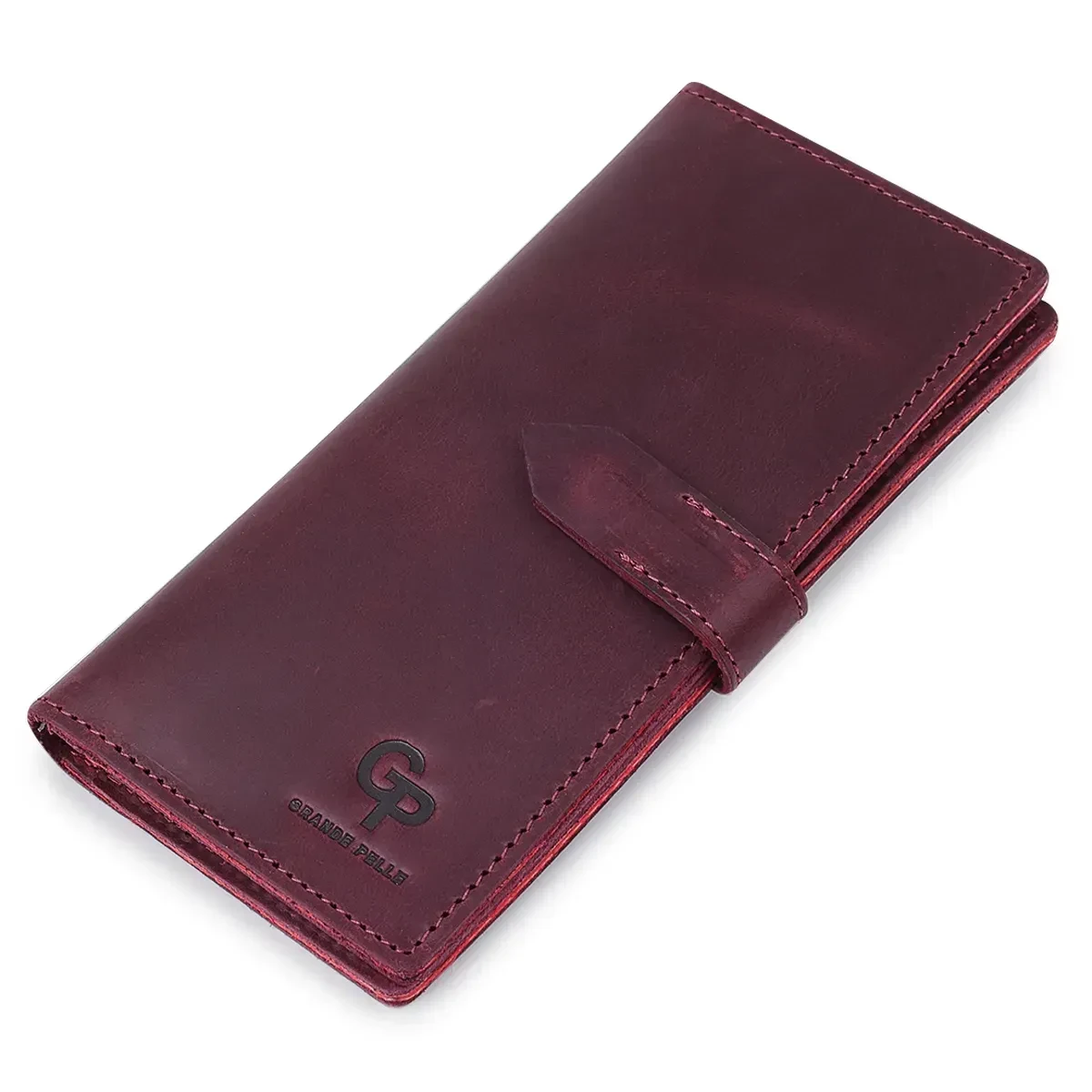 Портмоне женское кожаное Grande Pelle 11561 матовое Бордовый (31191372)