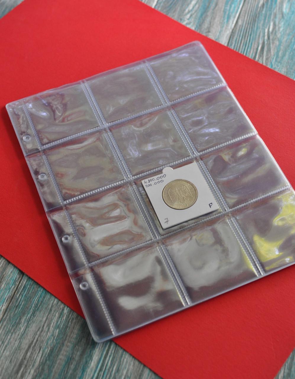 Лист на монети в холдерах Optima 200x250 мм 3х4 на 12 холдерів (1336830374)