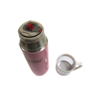 Термос вакуумный A-plus 1778 нержавеющая сталь 350 мл Розовый - фото 2 Термос вакуумный A-plus 1778 нержавеющая сталь 350 мл Розовый - фото 2