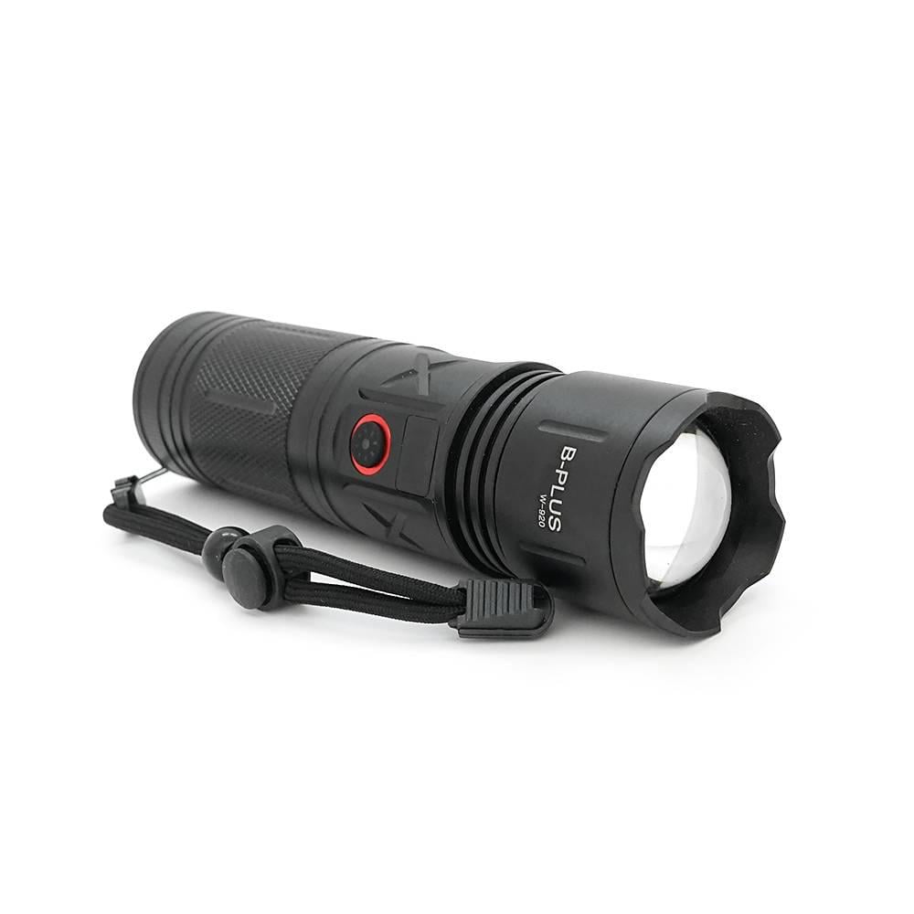 Ліхтар пошуковий BP-W920 LED PM60 Zoom 4 режими індикація заряду IP65 кабель USB 210х100х70 мм 0,570 кг Black (38740)