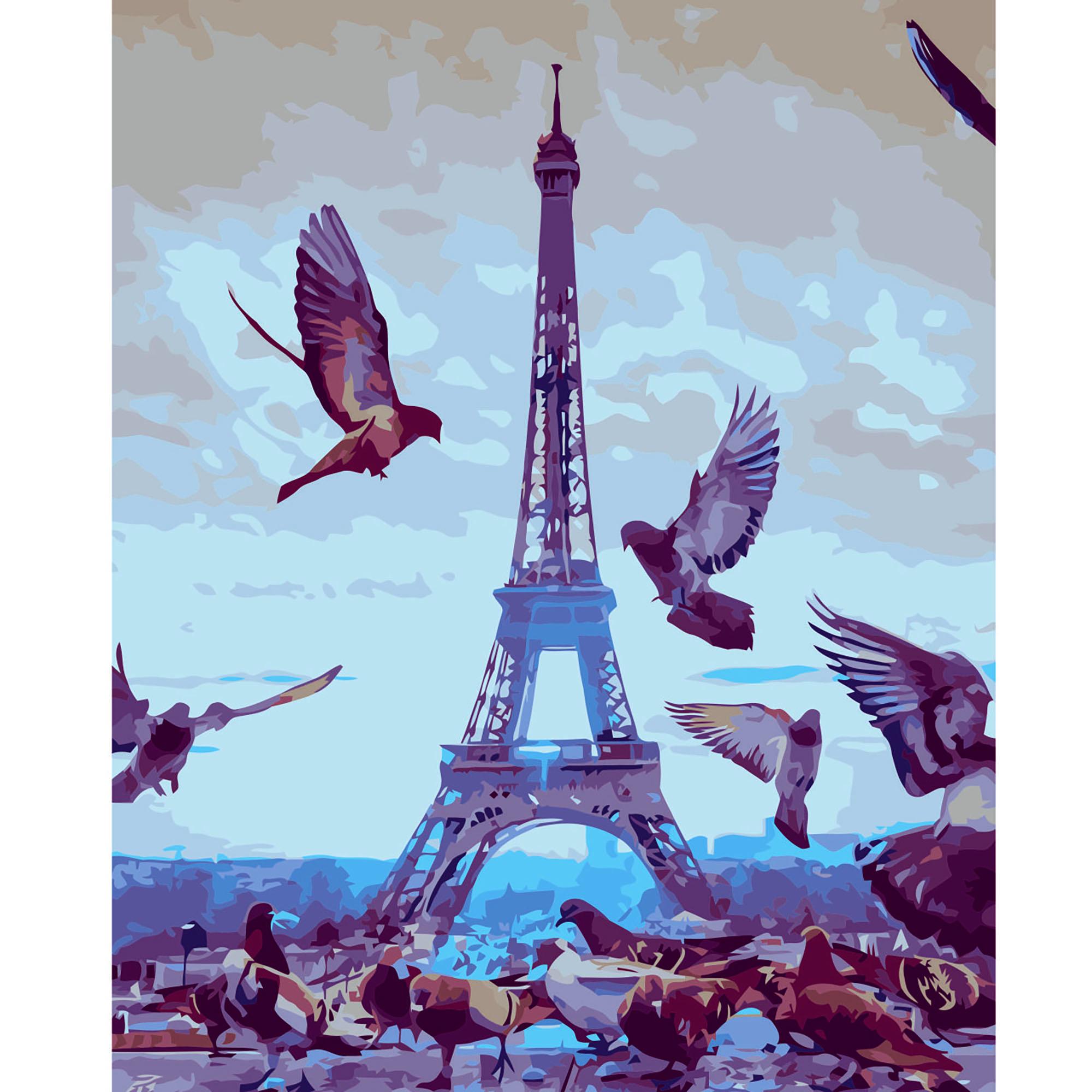 Картина за номерами Strateg Птахи біля Ейфелевої вежі 40x50 см (VA-2691) Картина за номерами Strateg Птахи біля Ейфелевої вежі 40x50 см (VA-2691)