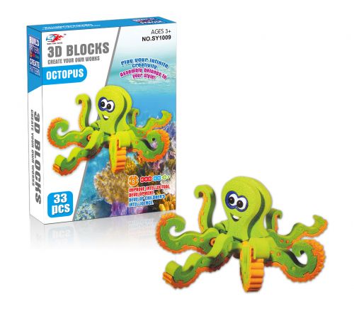 Конструктор мягкий объёмный Осьминог SY1009 33 эл. Конструктор мягкий объёмный Осьминог SY1009 33 эл.