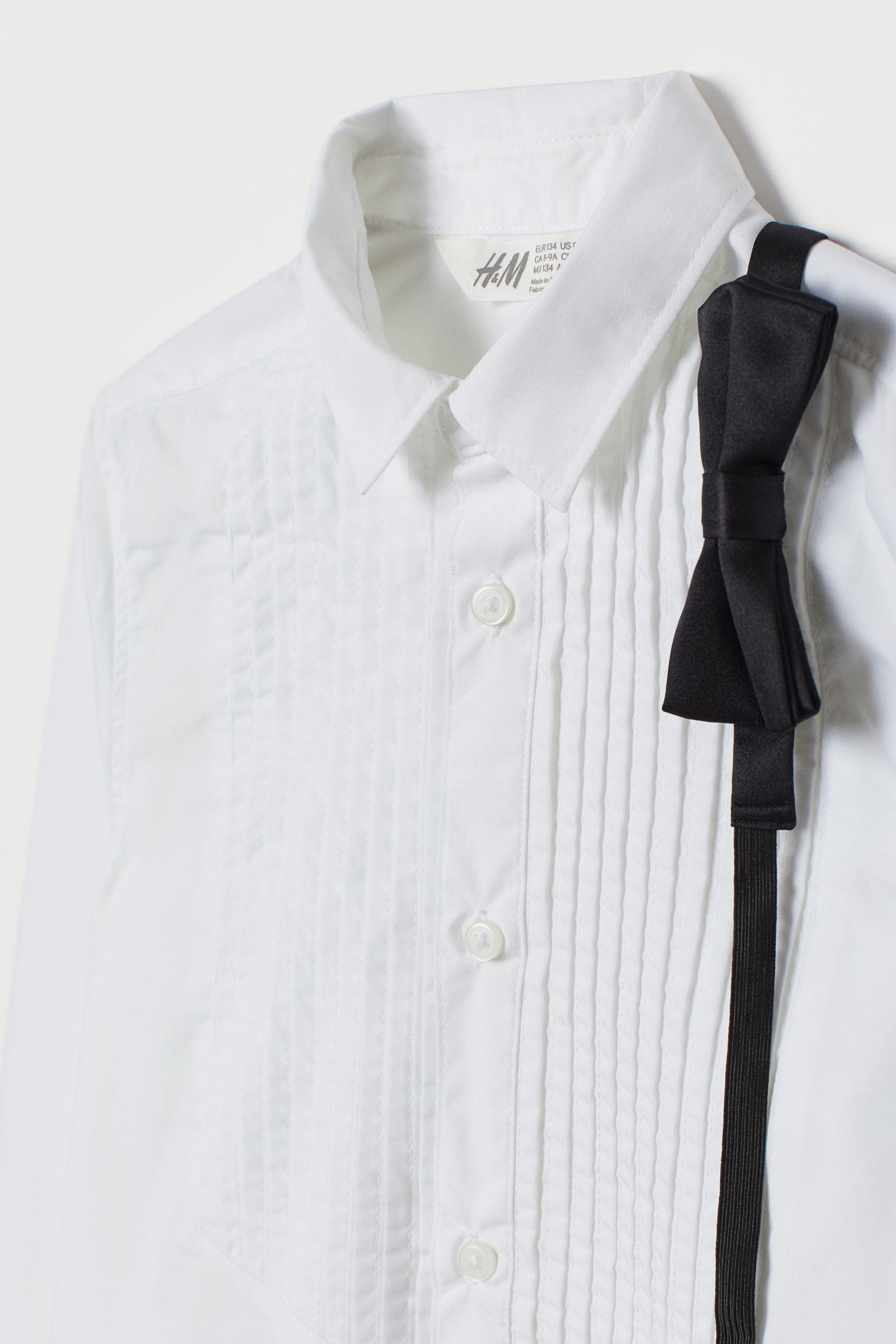 Рубашка H&M с бабочкой 152 см Белый (711801128) - фото 2
