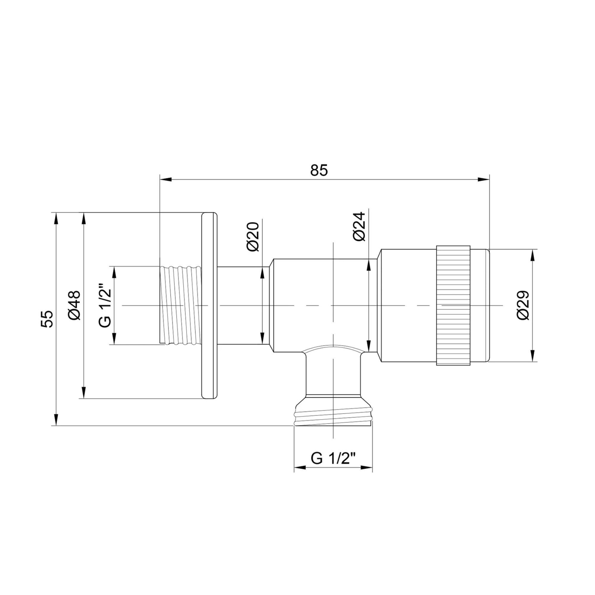 Кран кульовий побутовий Thermo Alliance Standart TAS345W1515SS 1/2" зв-зв кутовий (271546) - фото 2 Кран кульовий побутовий Thermo Alliance Standart TAS345W1515SS 1/2" зв-зв кутовий (271546) - фото 2
