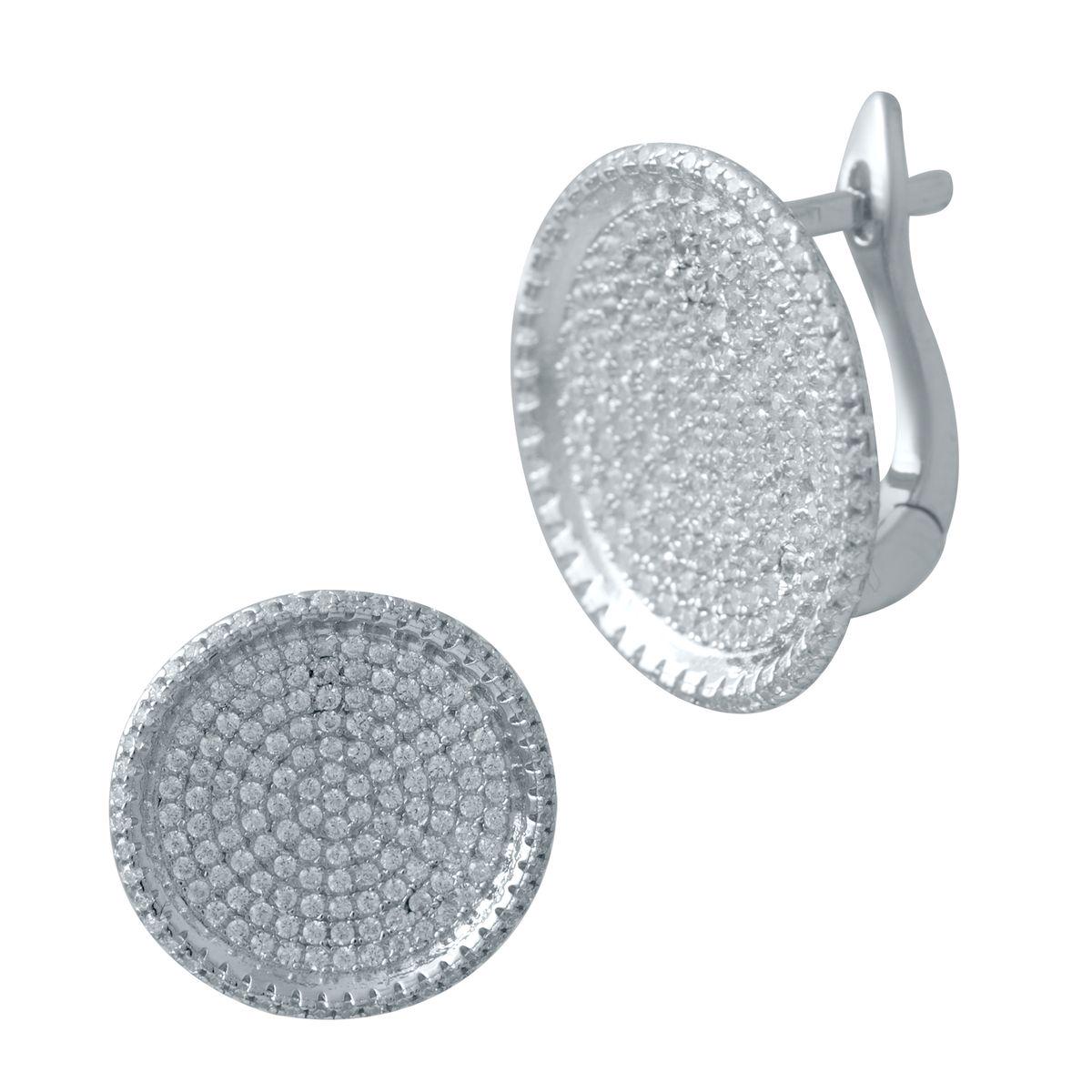 Серьги серебряные с фианитами (2031291)