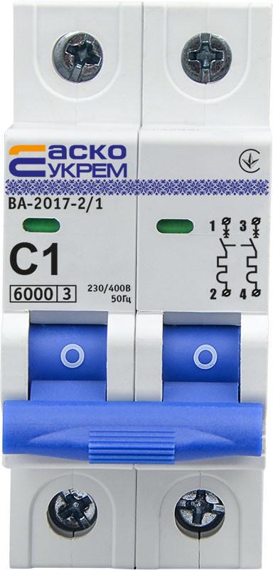 Автоматический выключатель АСКО-УКРЕМ ВА-2017/С 2P 1 А (A0010170033)