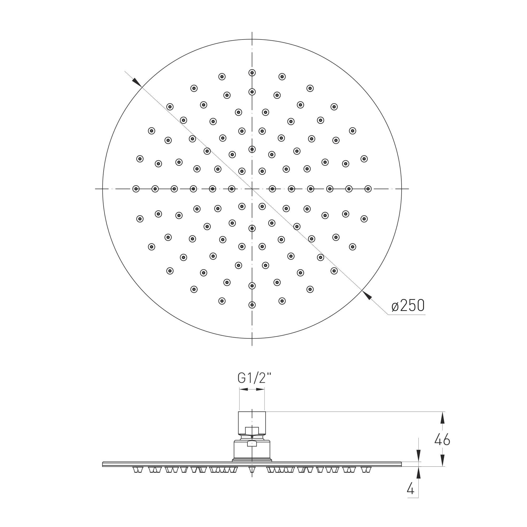 Лейка для душа VOLLE CASCADA R55 Ø 250x4 мм SS Хром (ANT-68645) - фото 2 Лейка для душа VOLLE CASCADA R55 Ø 250x4 мм SS Хром (ANT-68645) - фото 2