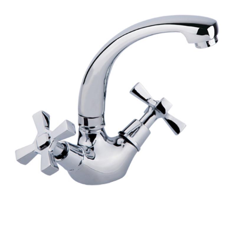 Кухонный смеситель двухвентильный SW Omega 272F SWOME272F Хром (47448)