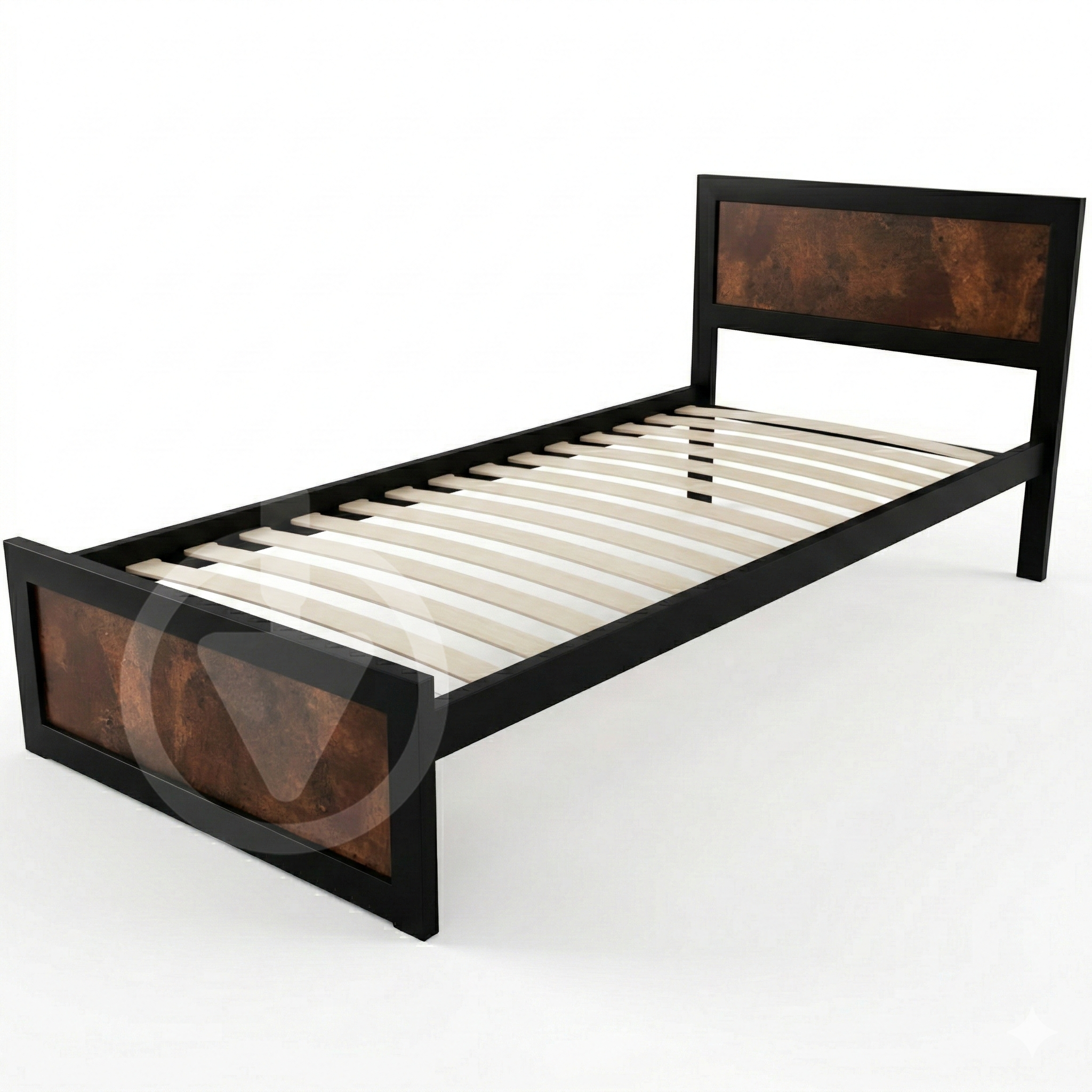 Кровать односпальная RoMax Loft 90х200 см Оксид/Черный