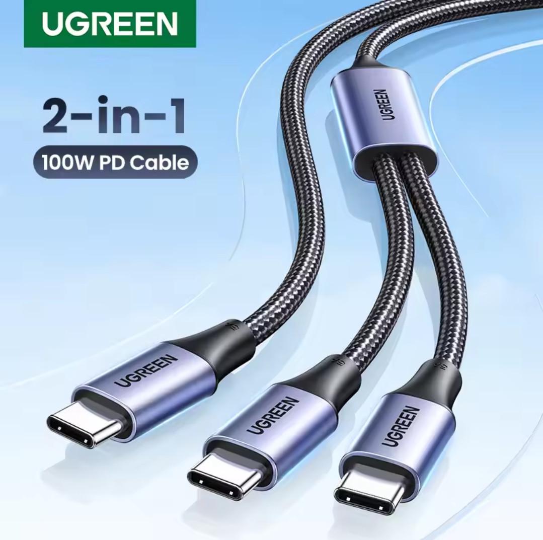 Кабель Ugreen Fast Charging 2 Type-C 100W 2в1 1,5м Black (25397385) - фото 11