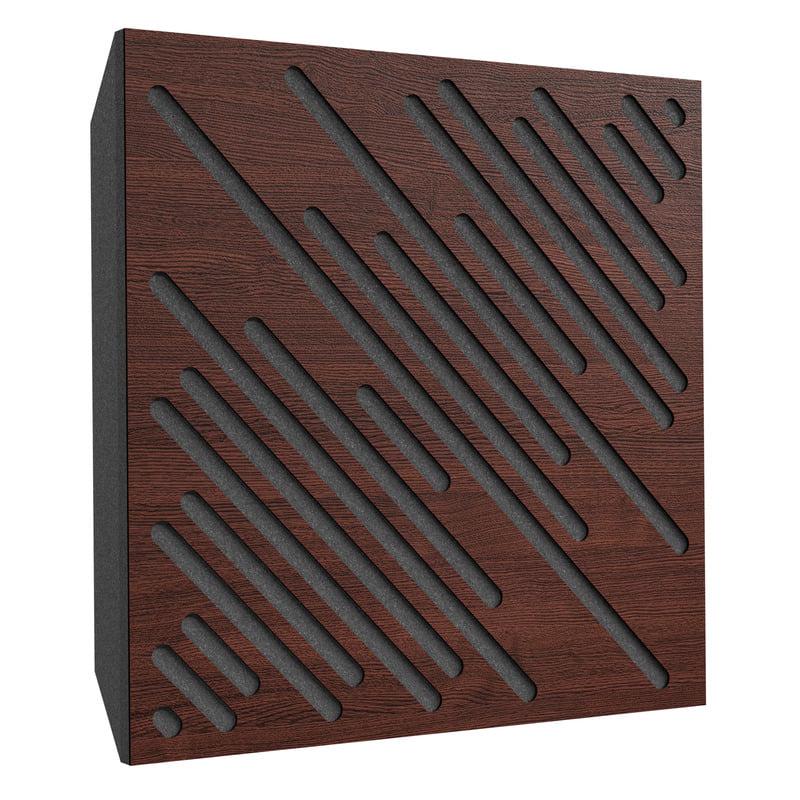 Акустическая панель Ecosound Diagonal Wenge 50х50 см 73 мм Коричневый (1054)