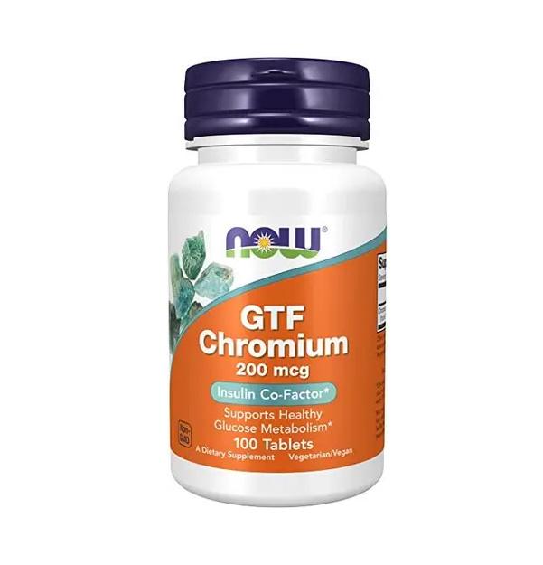 Мікроелемент Хром NOW Foods GTF Chromium 200 mcg 100 Tabs