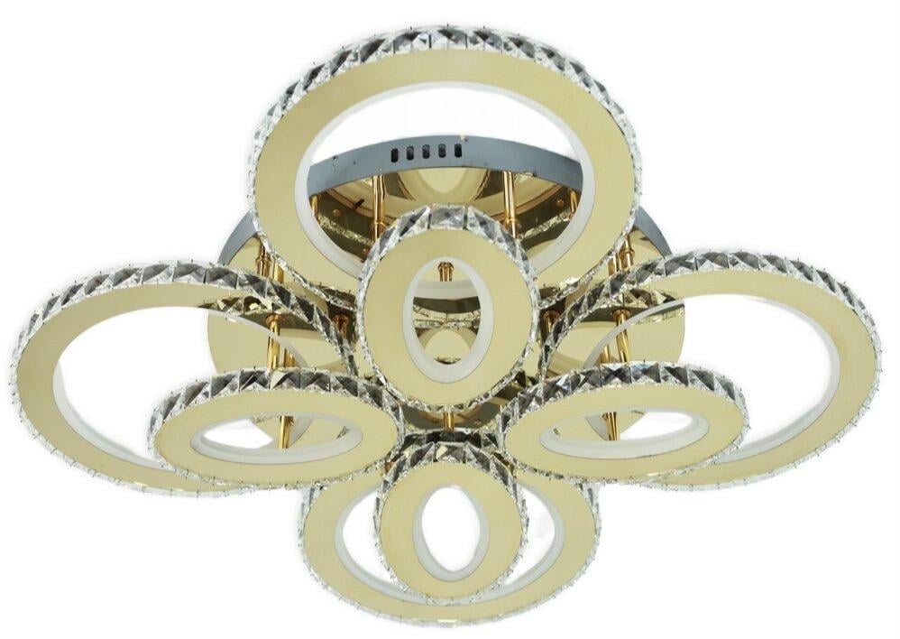 Люстра SVLIGHT LED 2896/4 4 280W 2.4G 3000-6000K светодиодная хрустальная с пультом Золотой