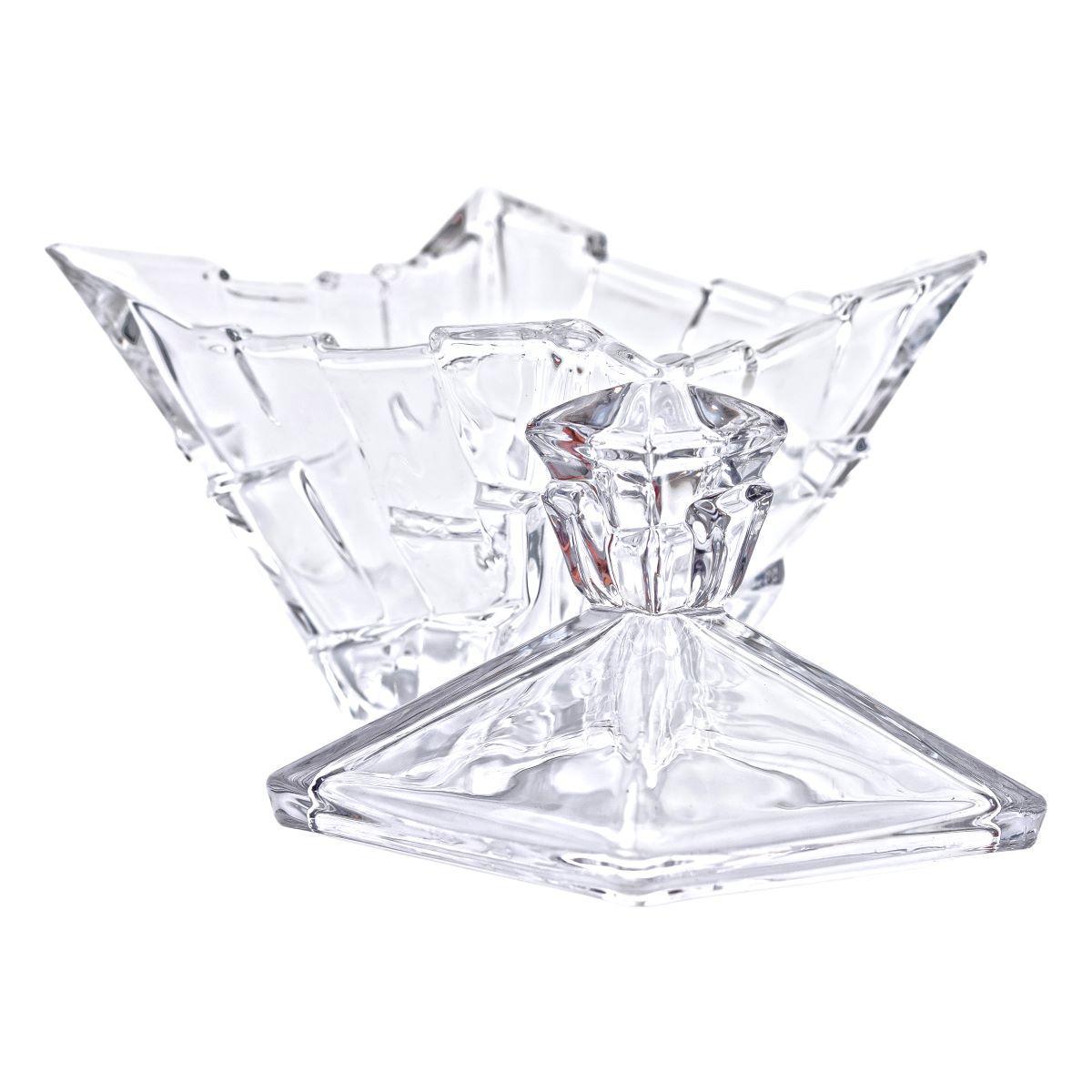 Цукорниця з кришкою квадратна скляна 16х16х19 см (HP-4-119) - фото 3