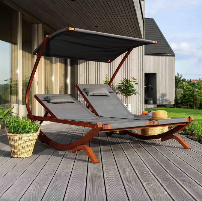 Садовий шезлонг Di Volio Pionza двомісний Сірий (4934) - фото 15