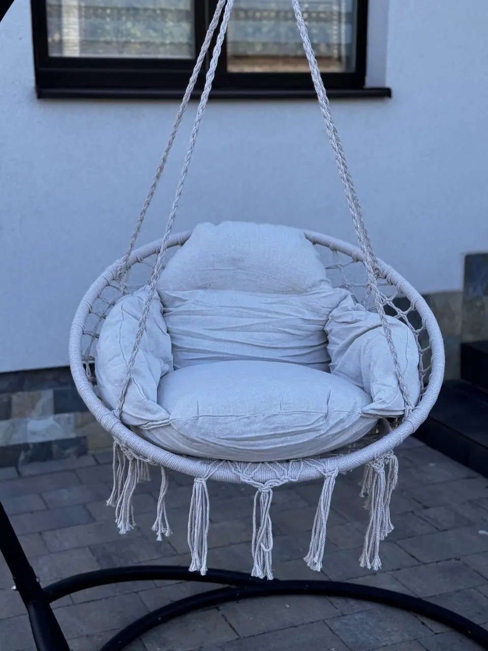 Крісло-гойдалка гніздо підвісне з подушкою DROM T1 бавовна Світло-сірий - фото 2 Крісло-гойдалка гніздо підвісне з подушкою DROM T1 бавовна Світло-сірий - фото 2