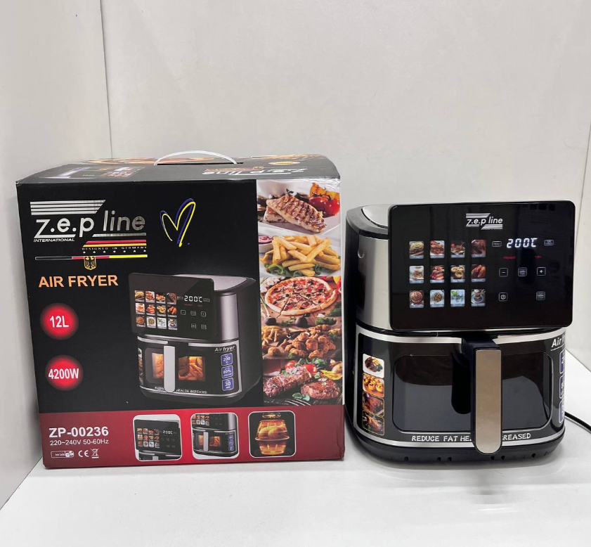 Аэрогриль Zepline ZP-00236 4200 Вт с сенсорным управлением на 2 ТЭНа 12 л Черный (2823663012)