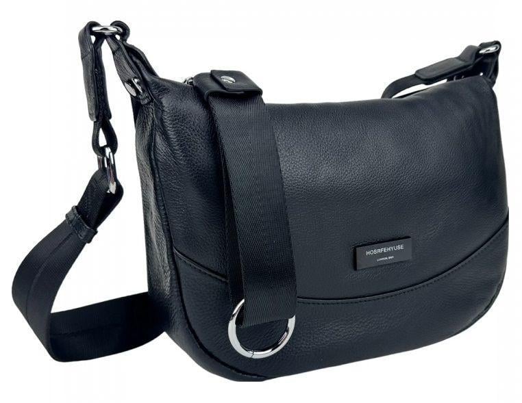 Женская сумка кожаная на плечо UnaBorsetta Черный Женская сумка кожаная на плечо UnaBorsetta Черный