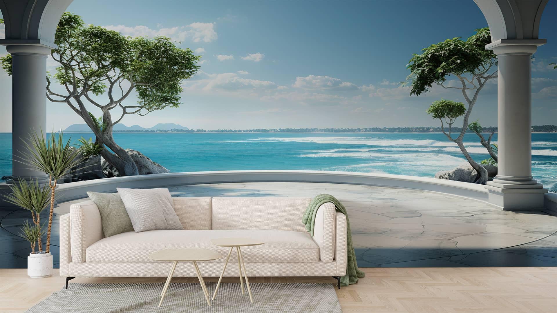 Фотообои флизелиновые Styleo Print-walls Море сквозь мрамор 0626 300х250 см (Pw-0626/2)