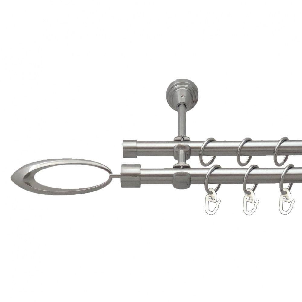 Карниз Orvit Венеція дворядний гладкий 300 см Нержавіюча сталь (00-00013613)