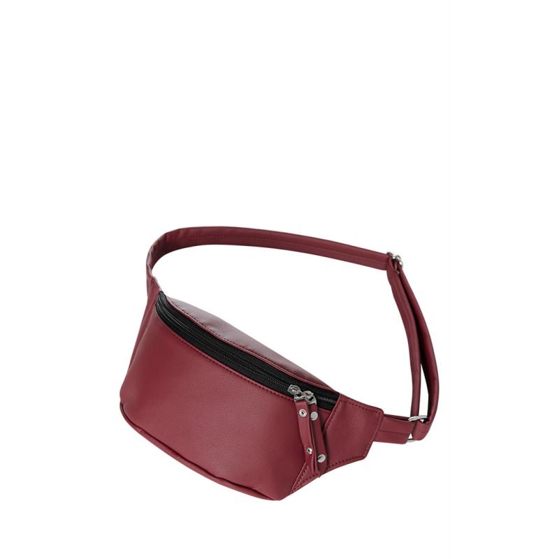 Сумка бананка Tirso MTO с ремнем из PU кожи 31x12x5 см Бордовый