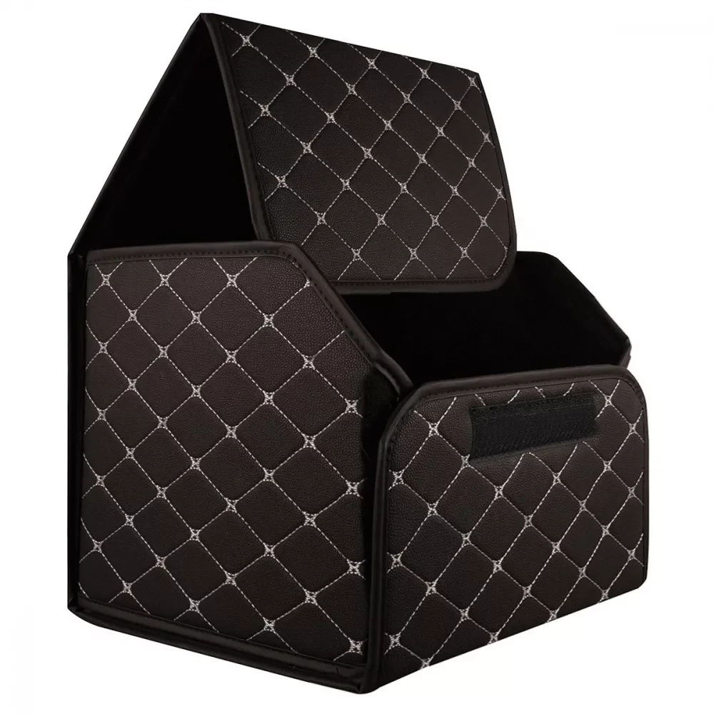 Органайзер в багажник автомобиля 40х30х30 см Коричневый с золотой нитью - фото 2 Органайзер в багажник автомобиля 40х30х30 см Коричневый с золотой нитью - фото 2