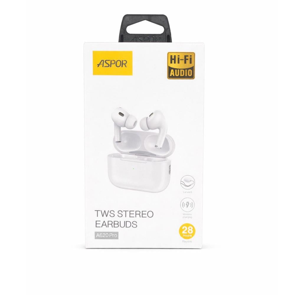 Навушники бездротові Aspor A620 Pro Bluetooth з мікрофоном і кейсом Білий (557-965146)