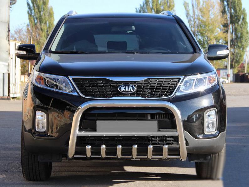 Кенгурятник WT021 CAN для Kia Sorento XM 2009-2014 гг. нержавеющая сталь Хром