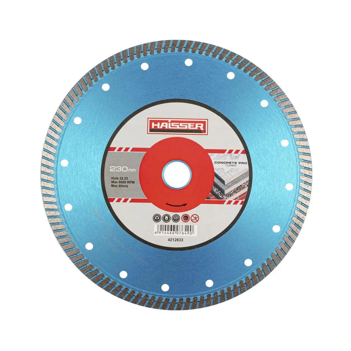 Круг отрезной алмазный Turbo concrete pro Haisser по бетону кирпичу/граниту/мрамору 230 мм (4212633)