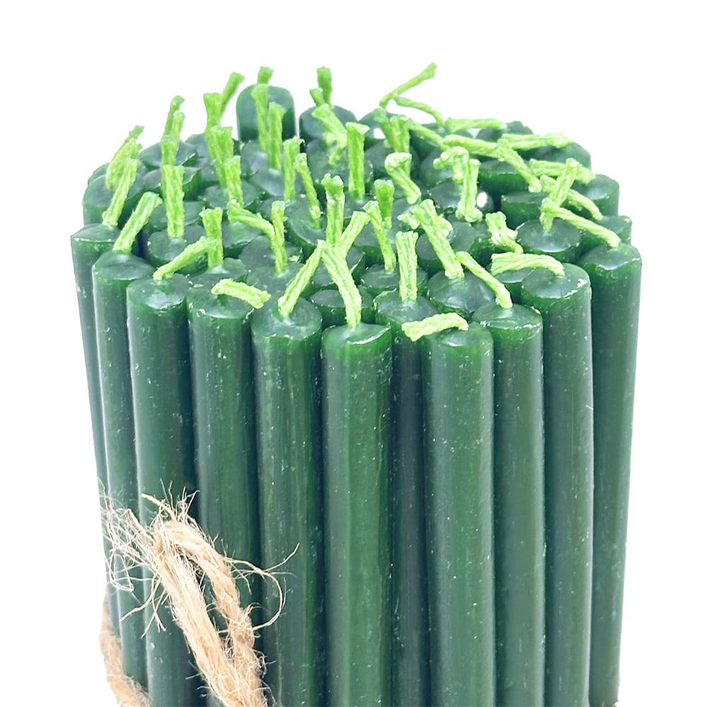 Свічки воскові 75% №20 1 кг 29,5 см 50 шт. Зелений (020сз1) - фото 3