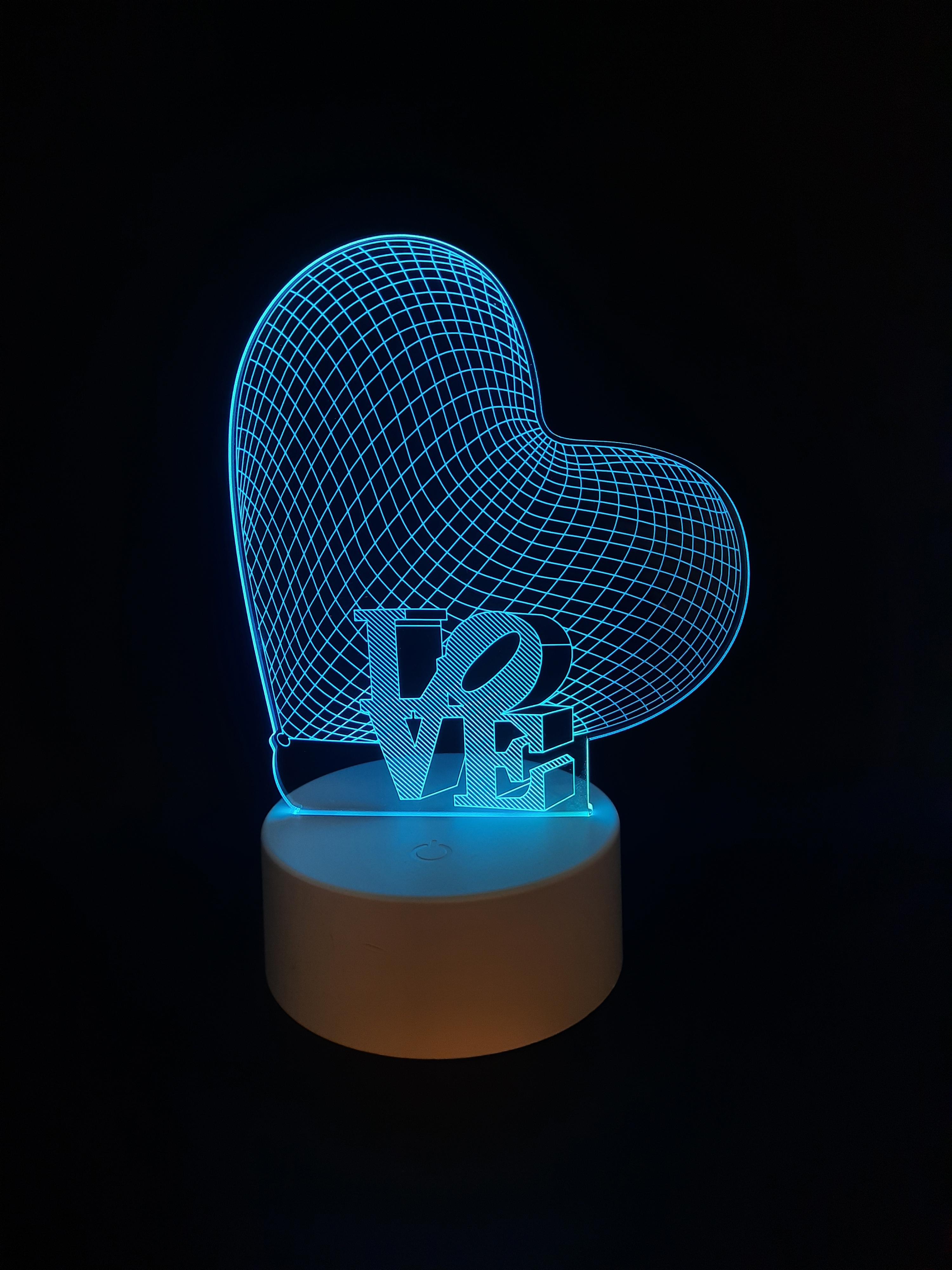 Нічник LED 3D Love Серце 16 кольорів - фото 7