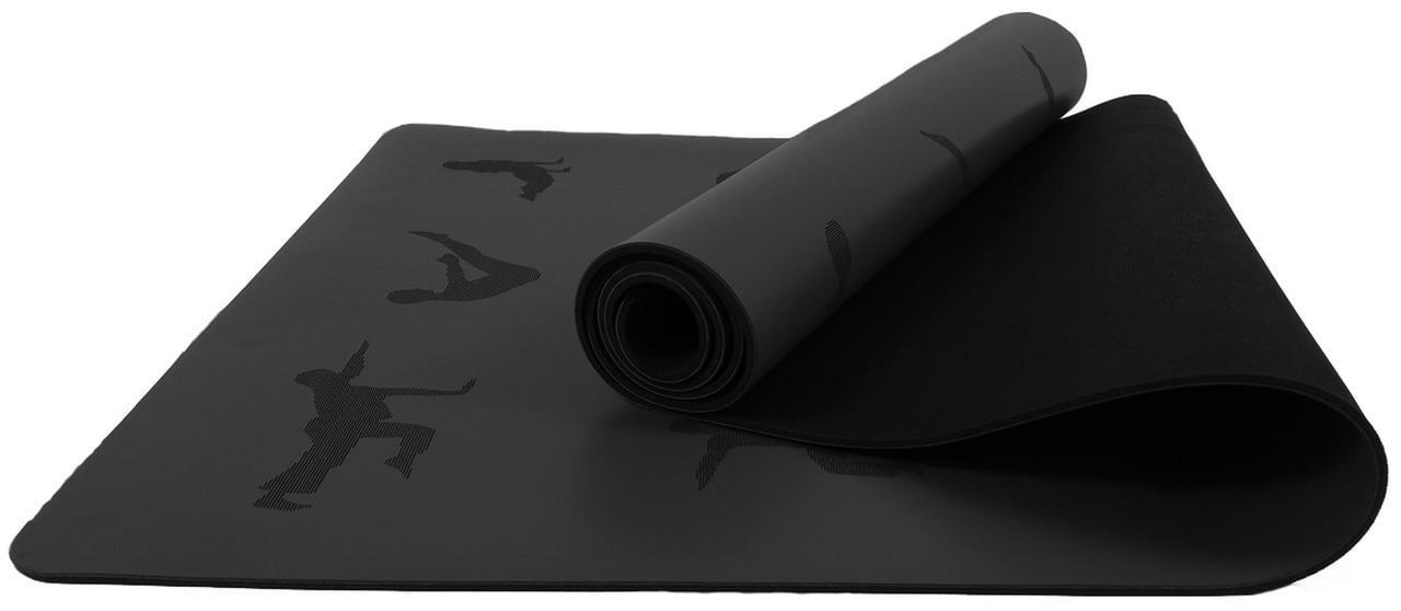 Коврик для йоги профессиональный EasyFit каучук 5 мм Черный